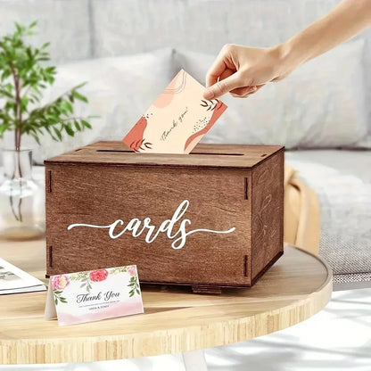 Urne mariage bois champêtre à enveloppes