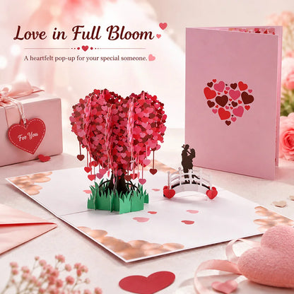 Carte Pop-Up 3D Fleurs et Mariage