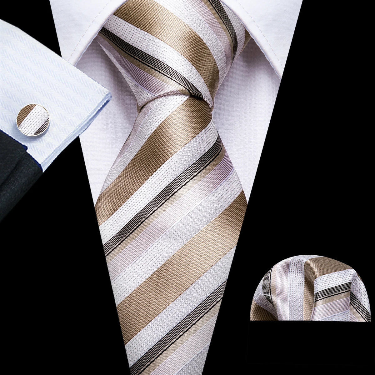 Cravate Mariage Homme Pochette et Manchettes — vue 33
