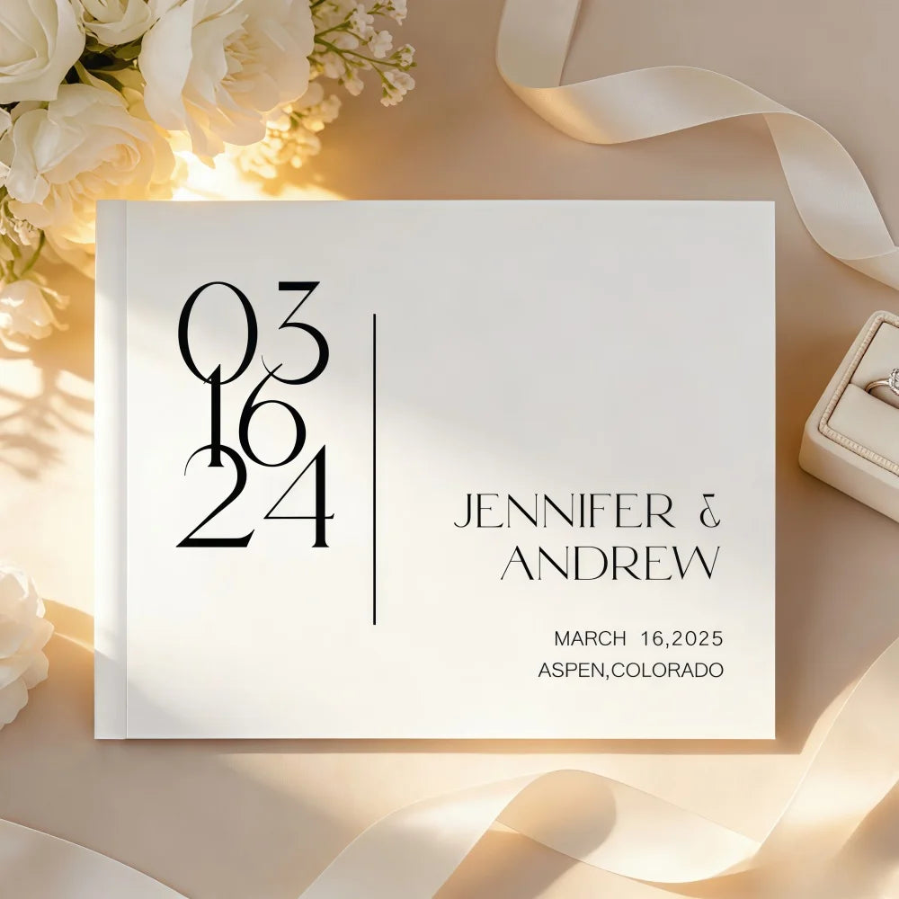 Livre d'or mariage personnalisé blanc épuré — vue 6