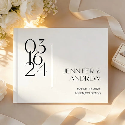 Livre d'or mariage personnalisé blanc épuré — vue 6