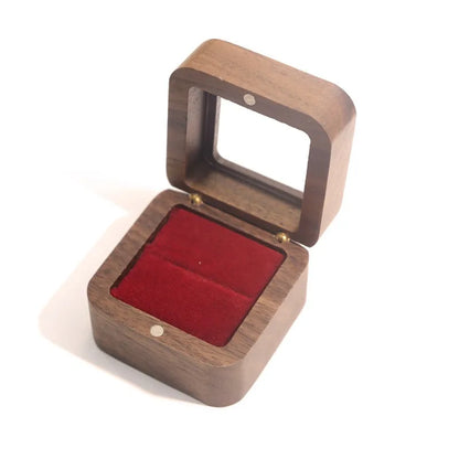 Boîte Alliance Bois Fiançailles — Rouge simple