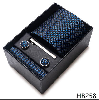 Coffret Cravate Mariage Homme Pochette et Boutons de Manchette