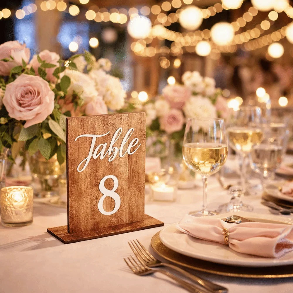 Numéros de Table Mariage Vintage