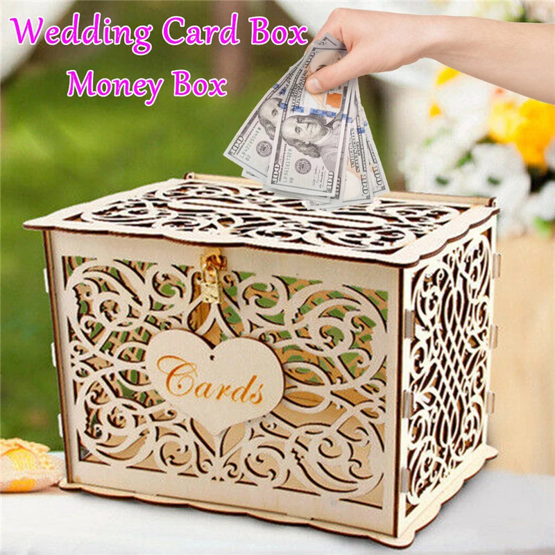 Urne Mariage en Bois Ajouré avec Serrure