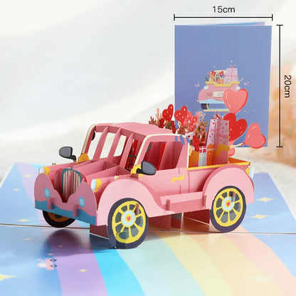 Carte Pop-Up 3D Fleurs et Mariage