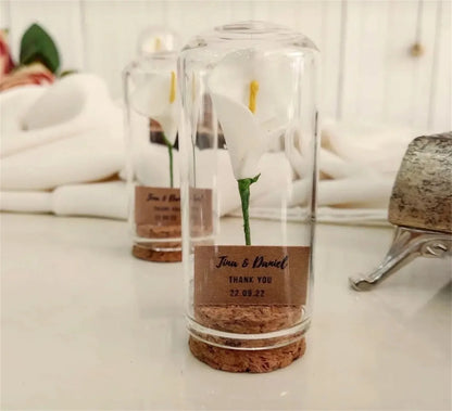 Cadeau invité mariage rose sous cloche — vue 29