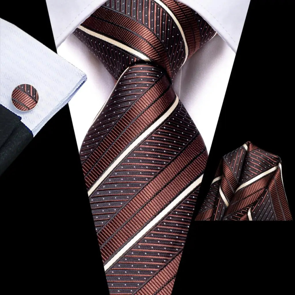 Coffret Cravate Mariage Homme avec Pochette et Manchettes