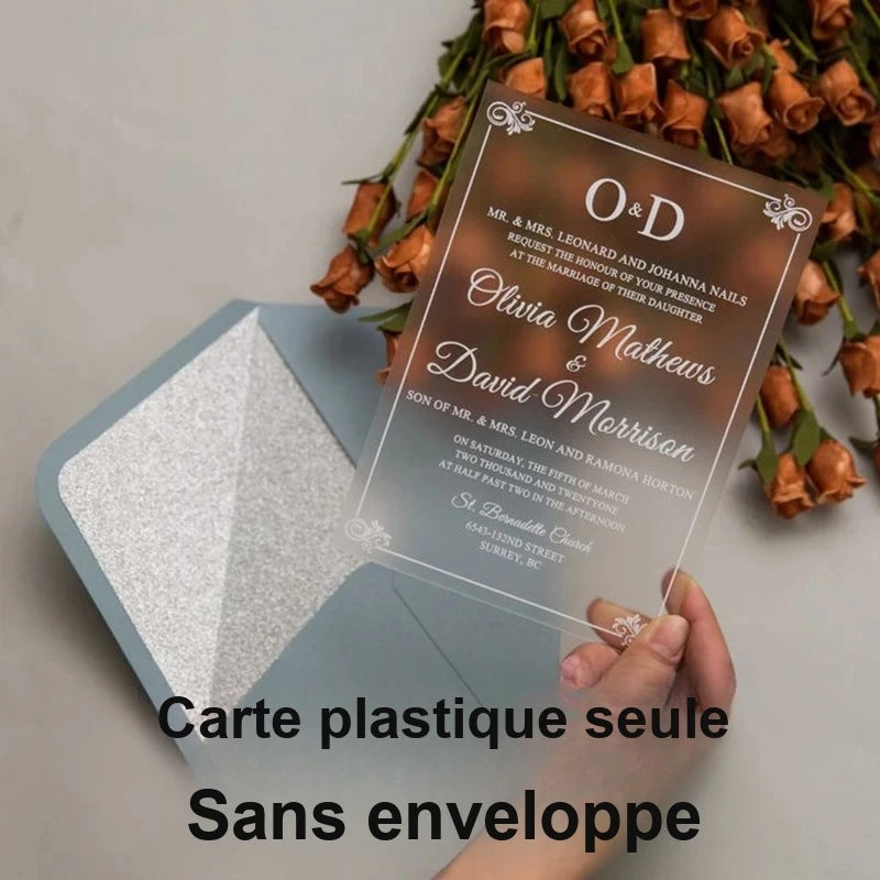 Faire-Part Mariage Givré Floral Personnalisé — vue 2