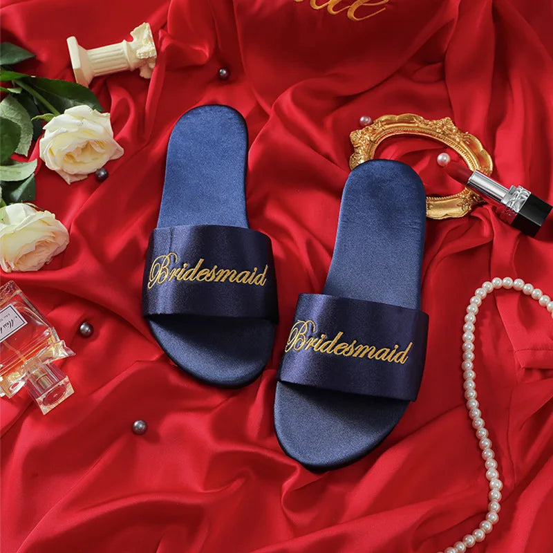 Chaussons mules de mariée en satin