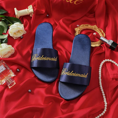 Chaussons mules de mariée en satin