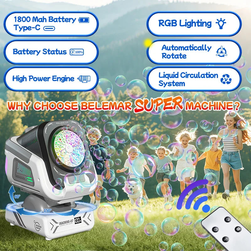 Machine à bulles mariage lumineuse télécommandée