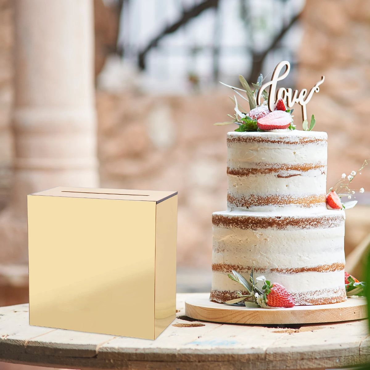 Urne mariage acrylique miroir à enveloppes