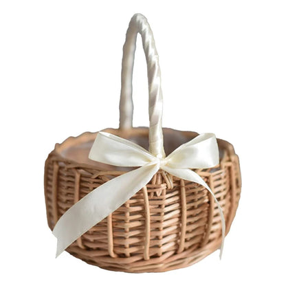 Panier fille d'honneur en osier ruban satin