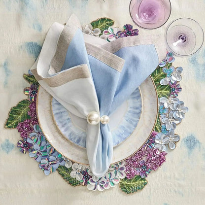 Rond de serviette mariage perle lot de 6