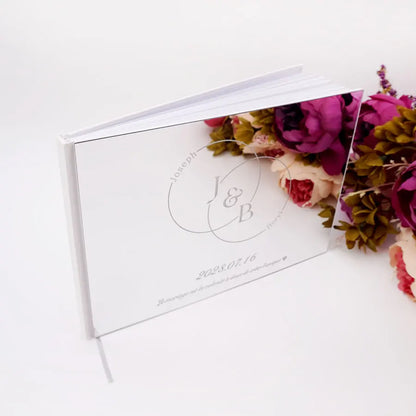 Livre d'Or Mariage Miroir Personnalisé Format Paysage 25x18 cm