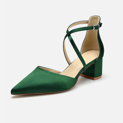 Escarpins Mariée Satin Talon Carré