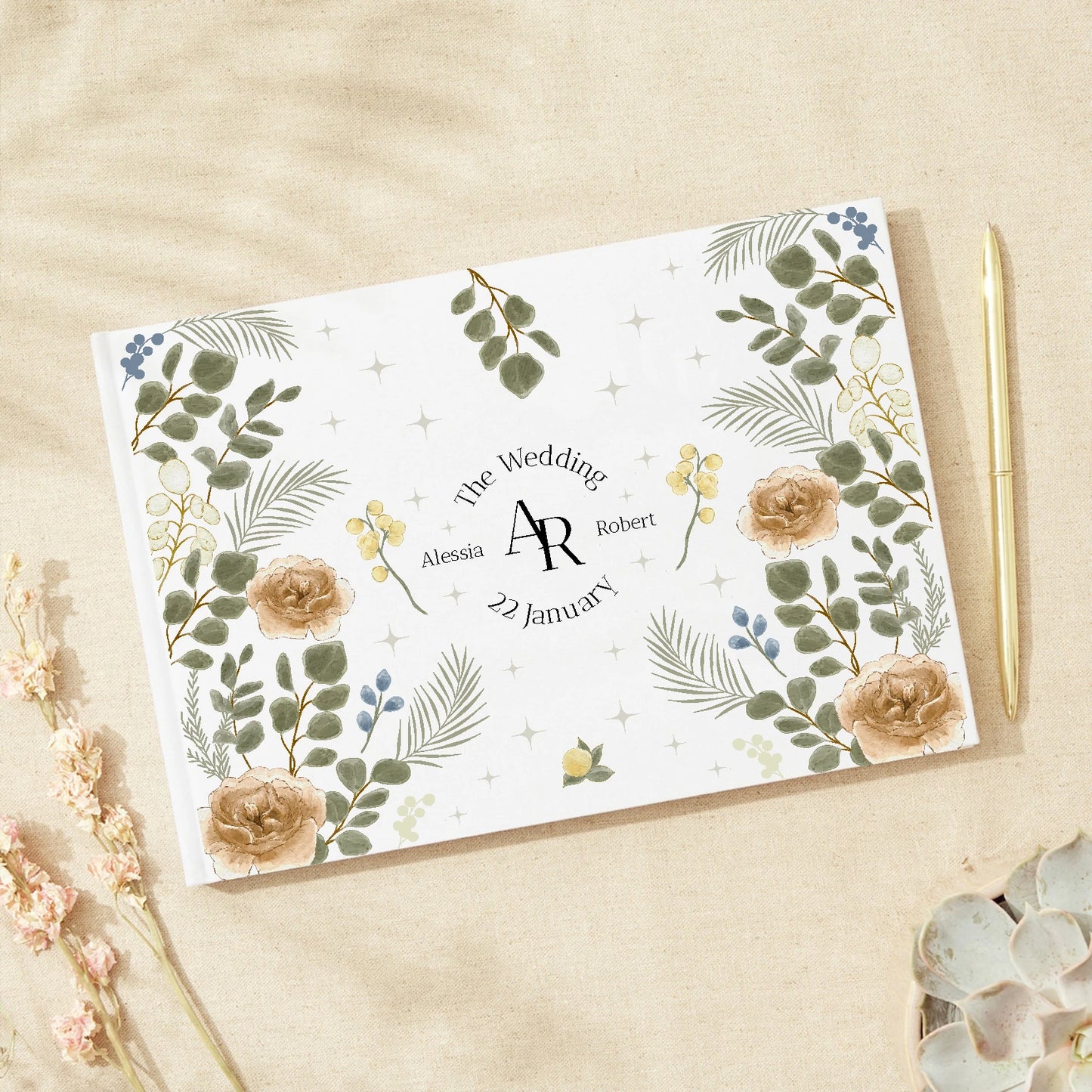 Livre d'Or Mariage Personnalisé 21 Décors au Choix