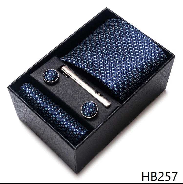 Coffret Cravate Mariage Homme Pochette et Boutons de Manchette