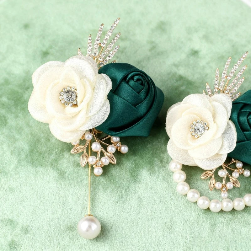 Corsage Poignet Mariage et Boutonnière Assortie
