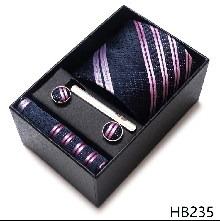 Coffret Cravate Mariage Homme Pochette et Boutons de Manchette