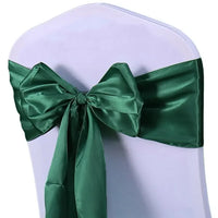 Nœud de Chaise Mariage Satin Lot 10 ou 50 — Vert