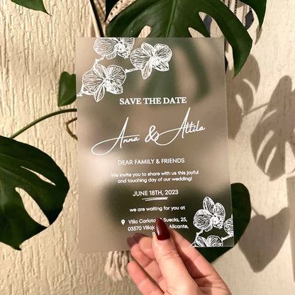 Faire-Part Mariage Givré Floral Personnalisé