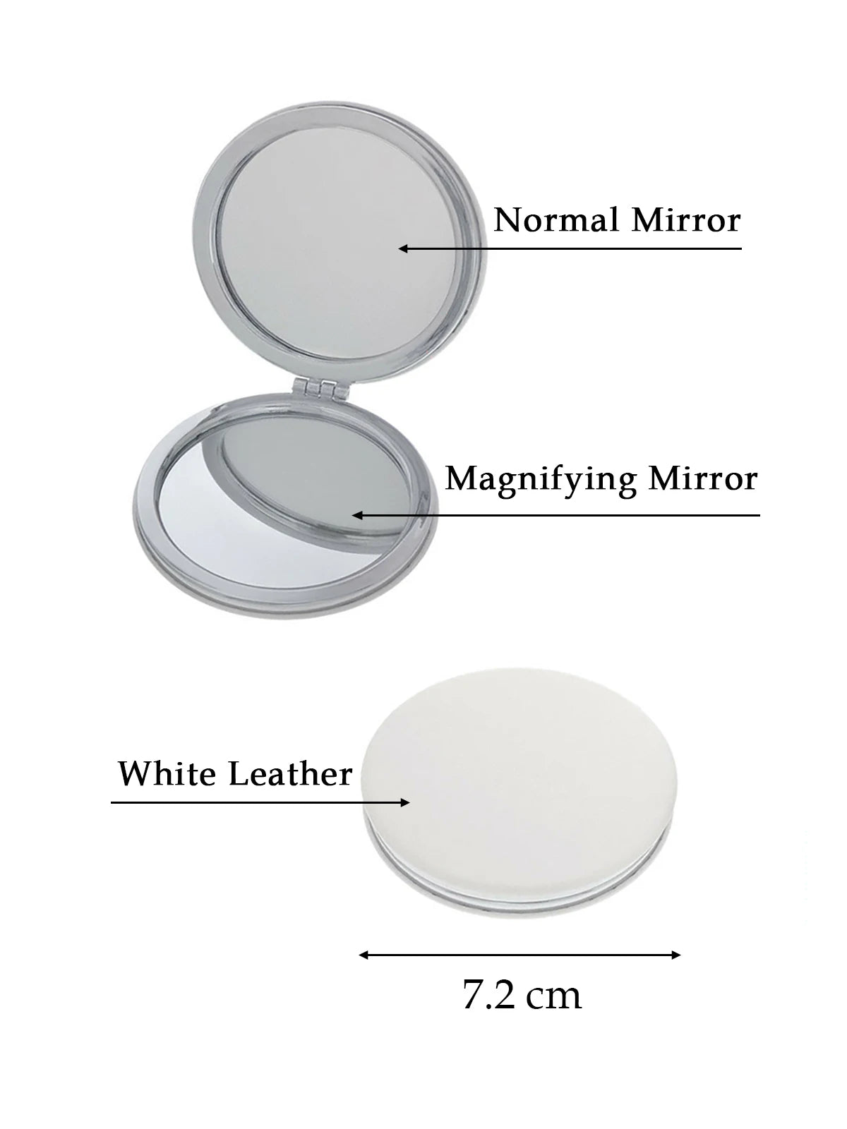 Miroir de Poche Argenté Personnalisé Mariage