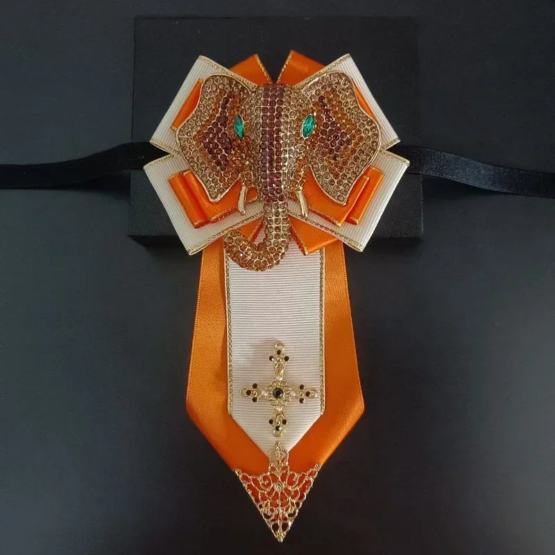 Nœud papillon mariage bijou éléphant strass — vue 16
