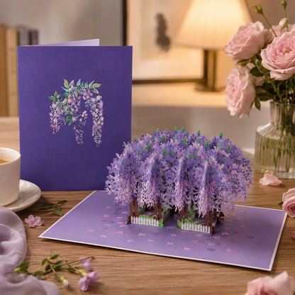 Carte Pop-Up 3D Fleurs et Mariage