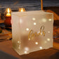 Urne mariage acrylique dépoli guirlande lumineuse