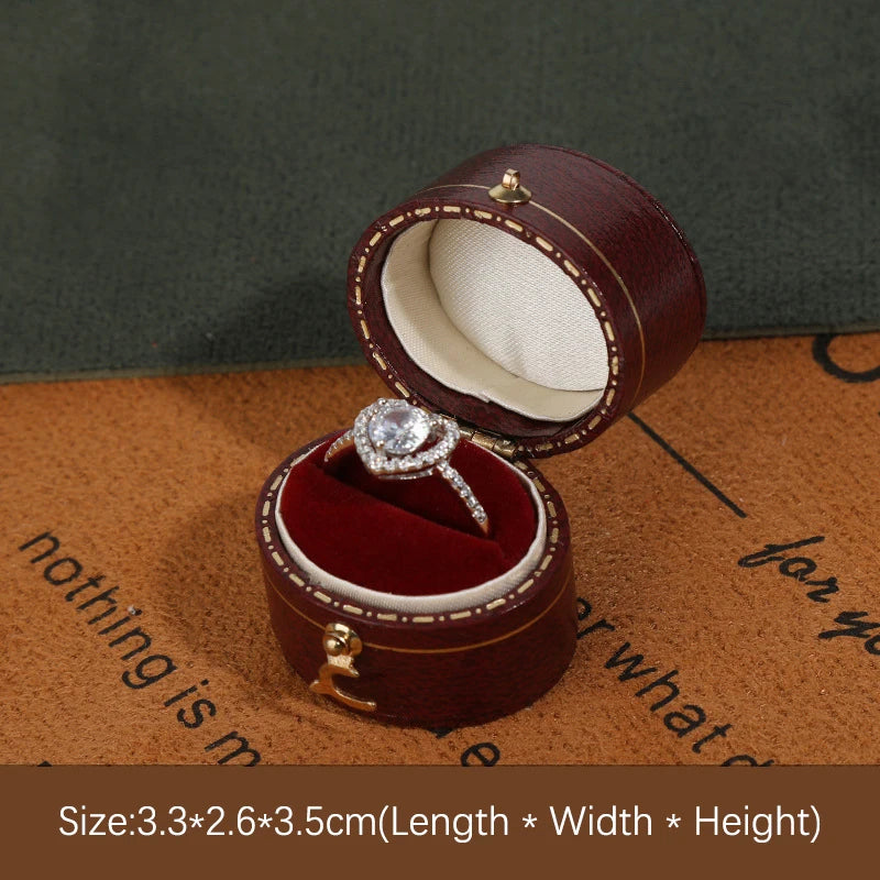 Écrin bague fiançailles vintage simili cuir — vue 18