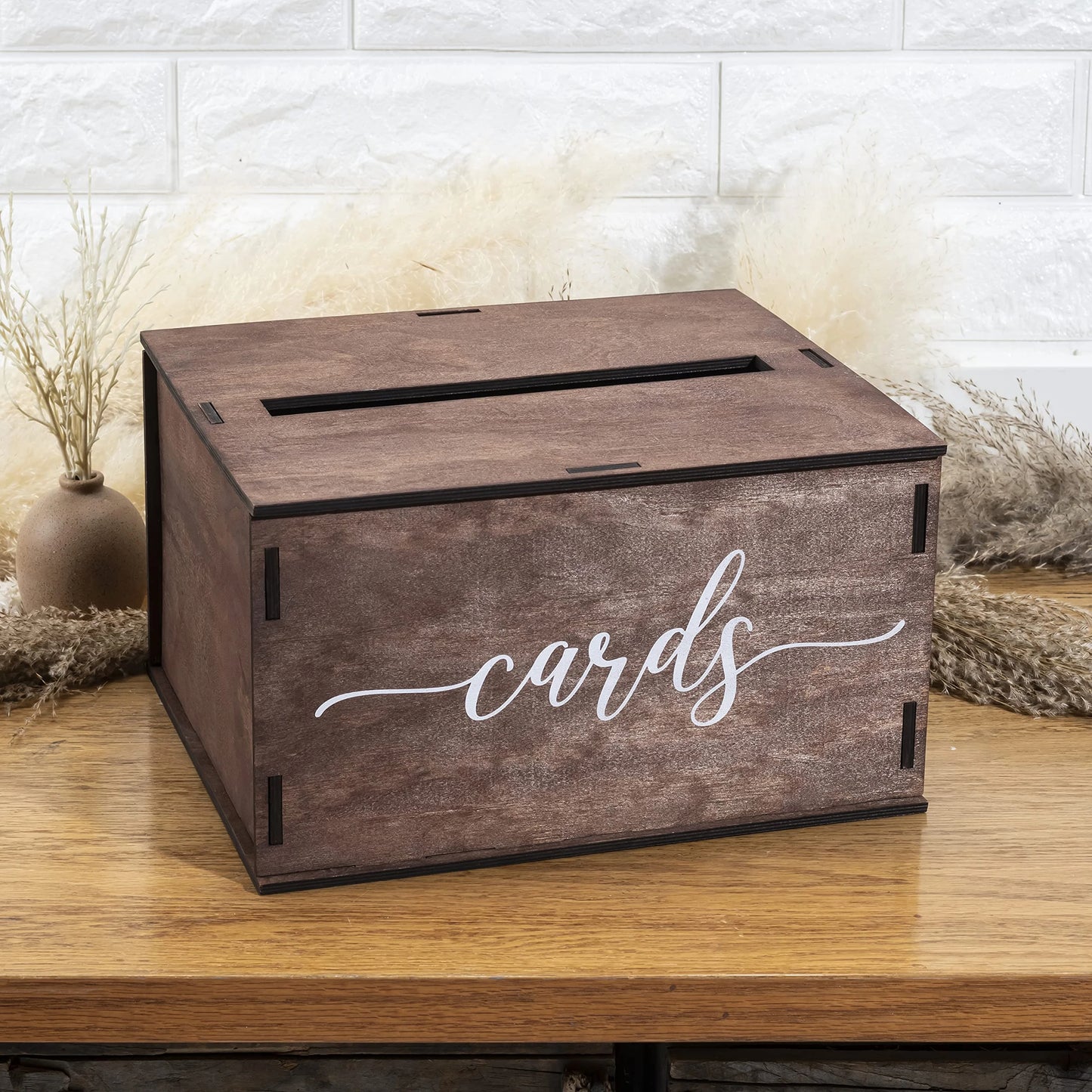 Urne mariage bois champêtre à enveloppes