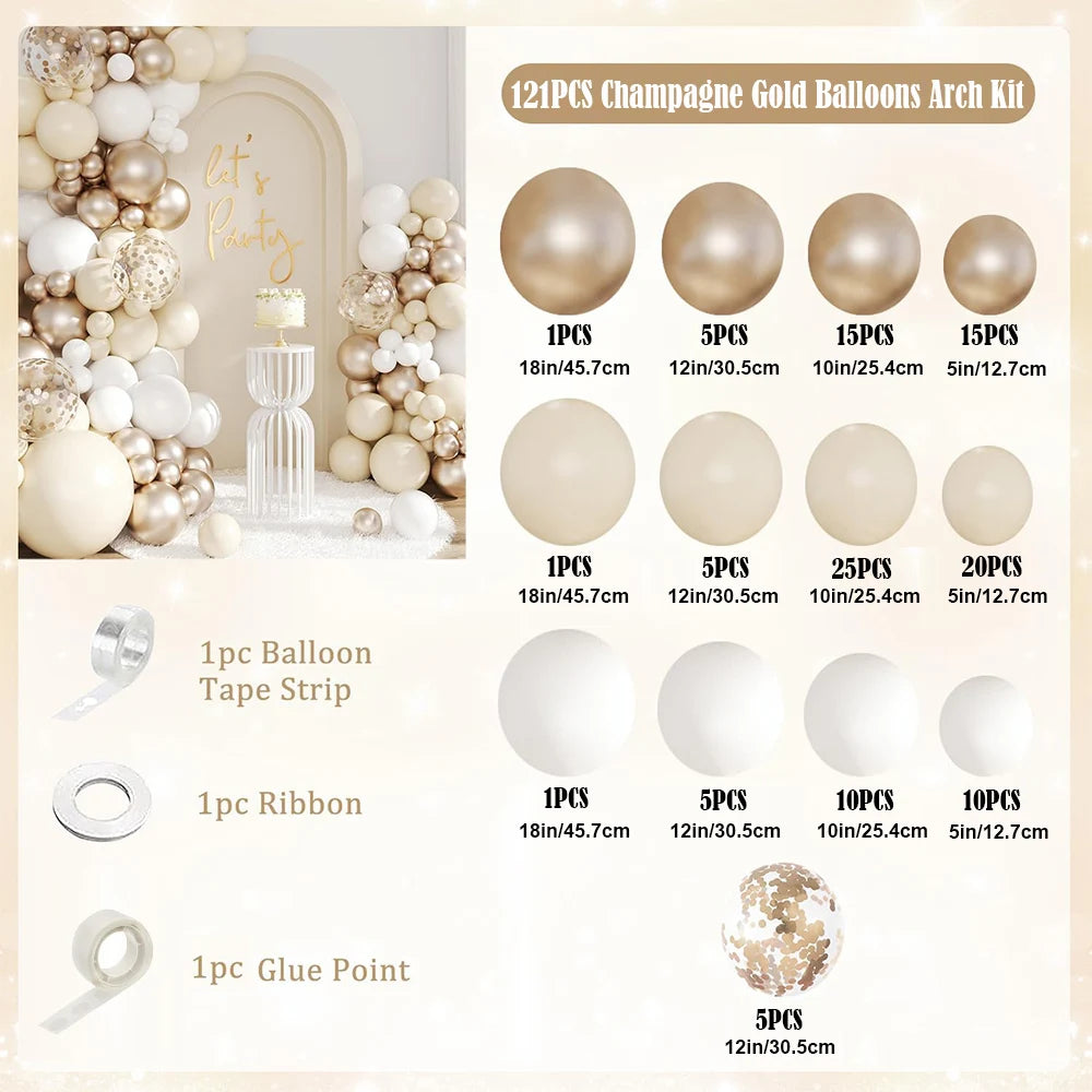Arche Ballon Mariage Or Champagne — vue 7
