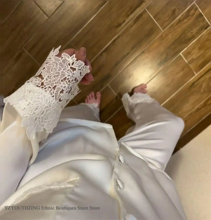 Pyjama Satin Mariée en Dentelle