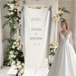 Panneau Bienvenue Mariage Tissu Blanc Suspendu