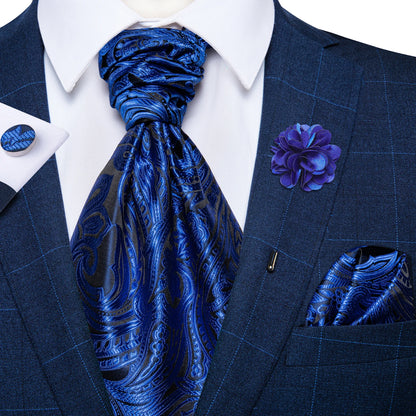 Cravate mariage lavallière cachemire et pochette — vue 9