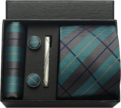 Coffret Cravate Mariage 8 cm Pochette Pince et Manchettes
