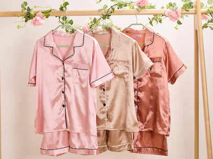 Pyjama Short Satin Prénom Personnalisé