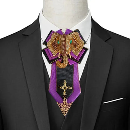 Nœud papillon mariage bijou éléphant strass — vue 2