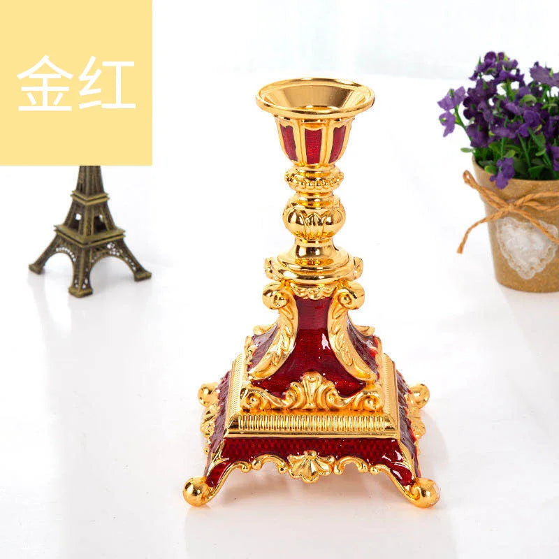Bougeoir Mariage Chandelle Métal Doré — vue 7