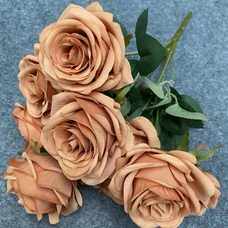 Bouquet de Roses Artificielles Mariage 9 Têtes