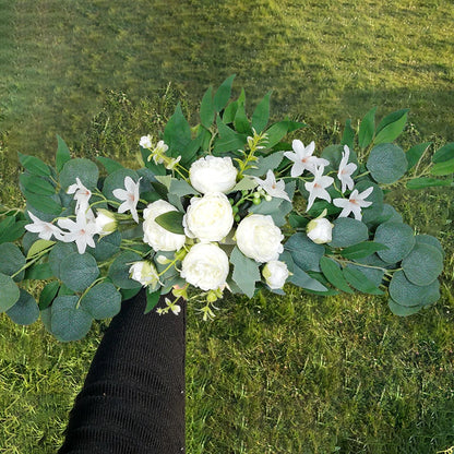 Guirlande Fleurs Artificielles Mariage Roses Eucalyptus — vue 2