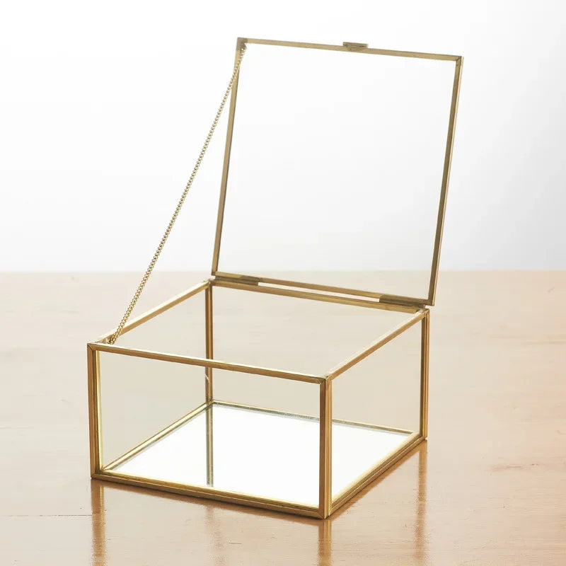 Boîte alliance verre hexagonale dorée — vue 4