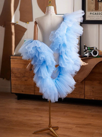 Étole Mariée Tulle Volants Superposés