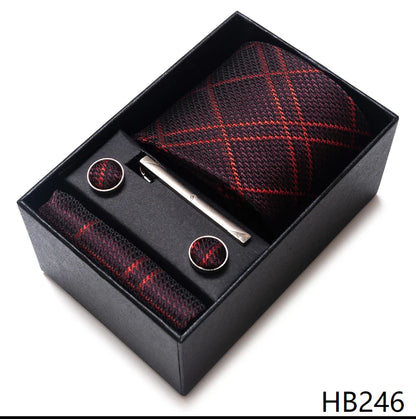 Coffret Cravate Mariage Homme Pochette et Boutons de Manchette