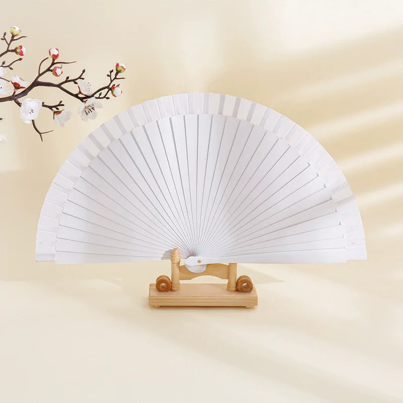 Éventail mariage blanc en bois