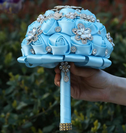 Bouquet de mariée satin et strass — vue 8
