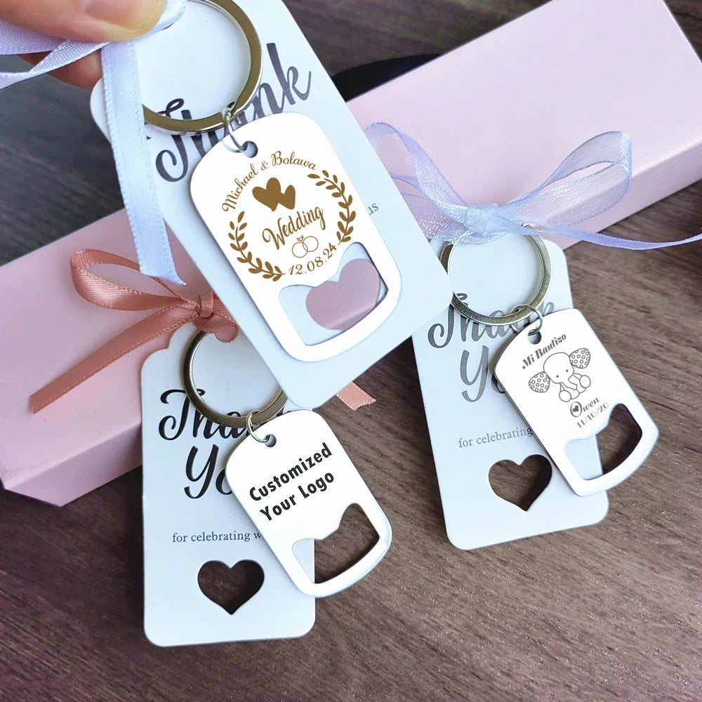 Cadeau Invité Mariage Porte-clés Décapsuleur Personnalisé
