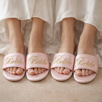 Chaussons mules de mariée en satin